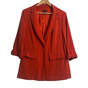 Torrid Relaxed Fit Blazer 3/4 Sleeve Size Large Burnt Orange